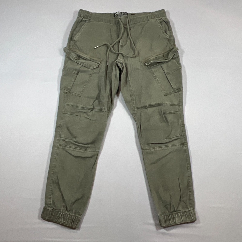 Lazer Cargo Pants Womens Medium Olive Green Cotton Stretch Utility Workwear